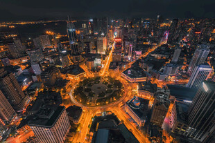 魔都璀璨夜景俯瞰图