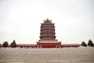 中式古塔建筑景观