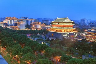 西安古城夜景璀璨风光