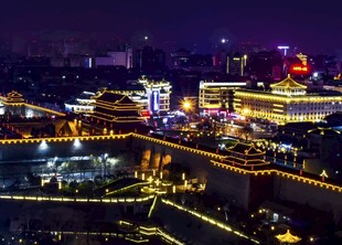 璀璨夜景城市灯火辉煌