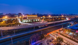 城市夜景高架桥璀璨风光