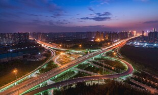 城市立交桥璀璨夜景