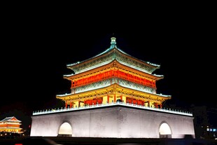西安钟楼夜景璀璨