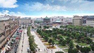 城市宽阔街道景观