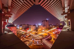 城市夜景俯瞰绚丽灯光秀