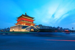 西安钟楼夜景璀璨