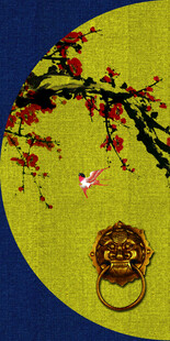 中国风中式梅花花鸟背景素材