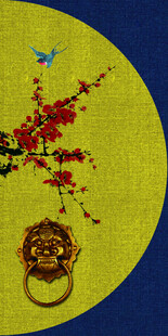 中国风中式梅花花鸟背景素材