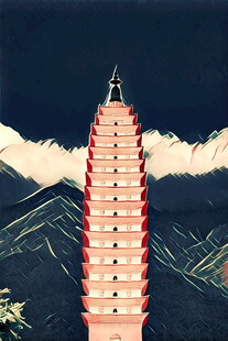 古色古香的多层宝塔景观