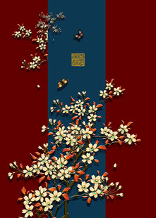 唯美花卉中式装饰画