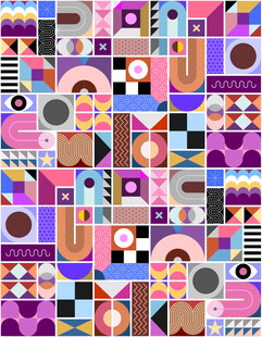 多彩几何抽象图案设计