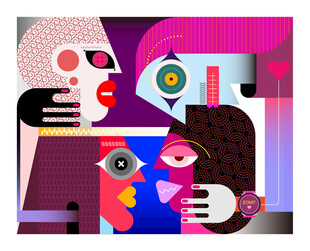 抽象艺术人物插画作品