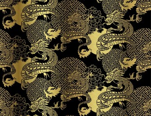 金色复古花纹图案设计