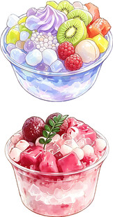 美味缤纷水果冰沙