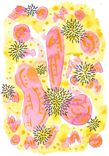 梦幻抽象花卉水彩画