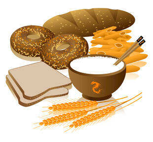 美味面包与谷物食品组合