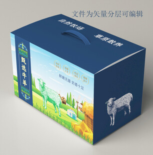 牛羊肉包装盒 文件为平面图