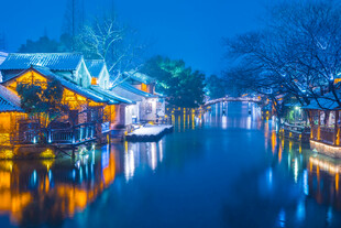 江南水乡夜景