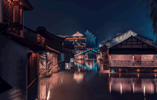 江南水乡夜景
