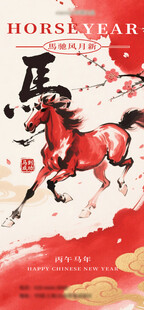 马年喜庆新年海报