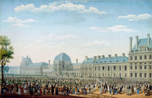 巴黎城市景观中的热闹场景