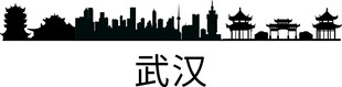 武汉剪影矢量图