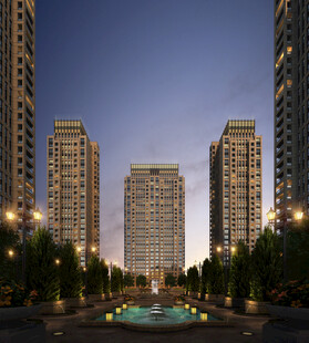 高端小区夜景景观