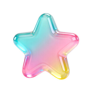 五彩渐变透明星星装饰