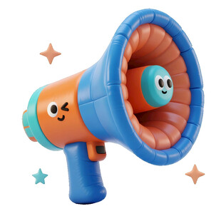 可爱卡通笑脸玩具扩音器