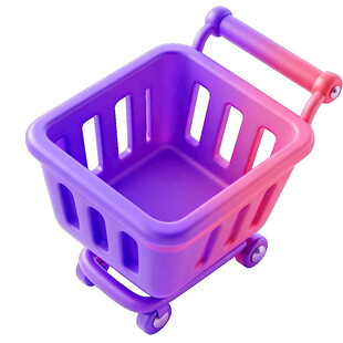 紫色购物篮玩具