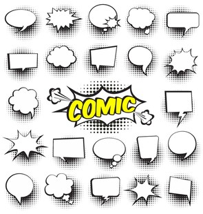 漫画风格对话气泡集合