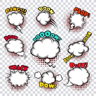 漫画风格爆炸对话框集合
