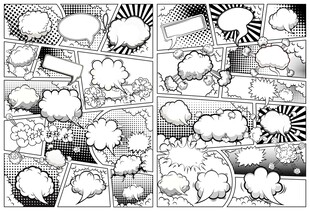 漫画风格空白对话框集合