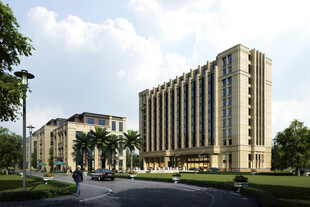 现代城市办公建筑群景观