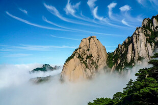 壮丽黄山云海奇峰景观