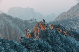 山间奇景 峰石隐于翠林