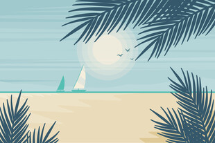 夏日沙滩景观