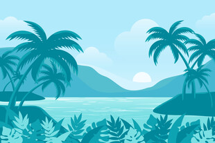 夏日沙滩景观