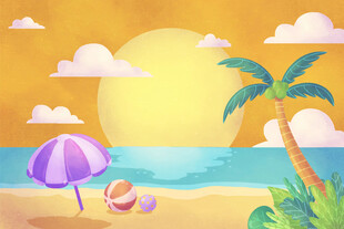 夏日海滩场景