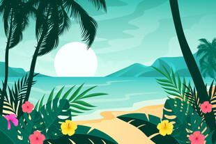 夏日海滩场景