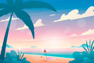 夏日海滩场景