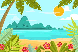 夏日海滩场景