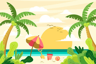 夏日海滩场景