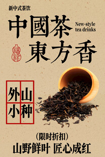中国茶外山小种茶叶海报