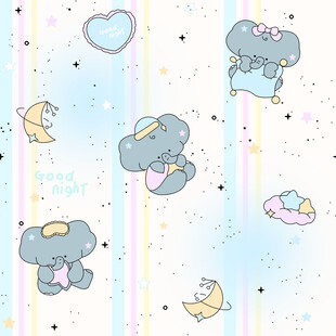 可爱小象梦幻背景图案