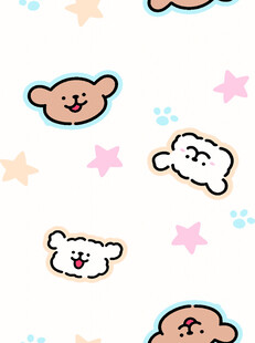 可爱卡通动物星星图案