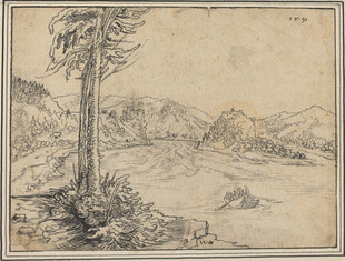山林风景素描图