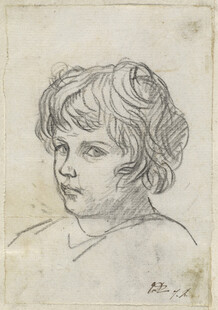 孩童头部素描画像