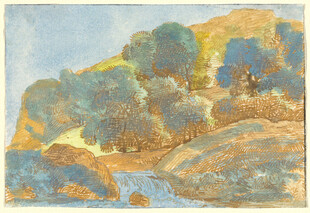 山间风景油画