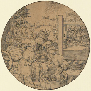 古典田园人物劳作场景画